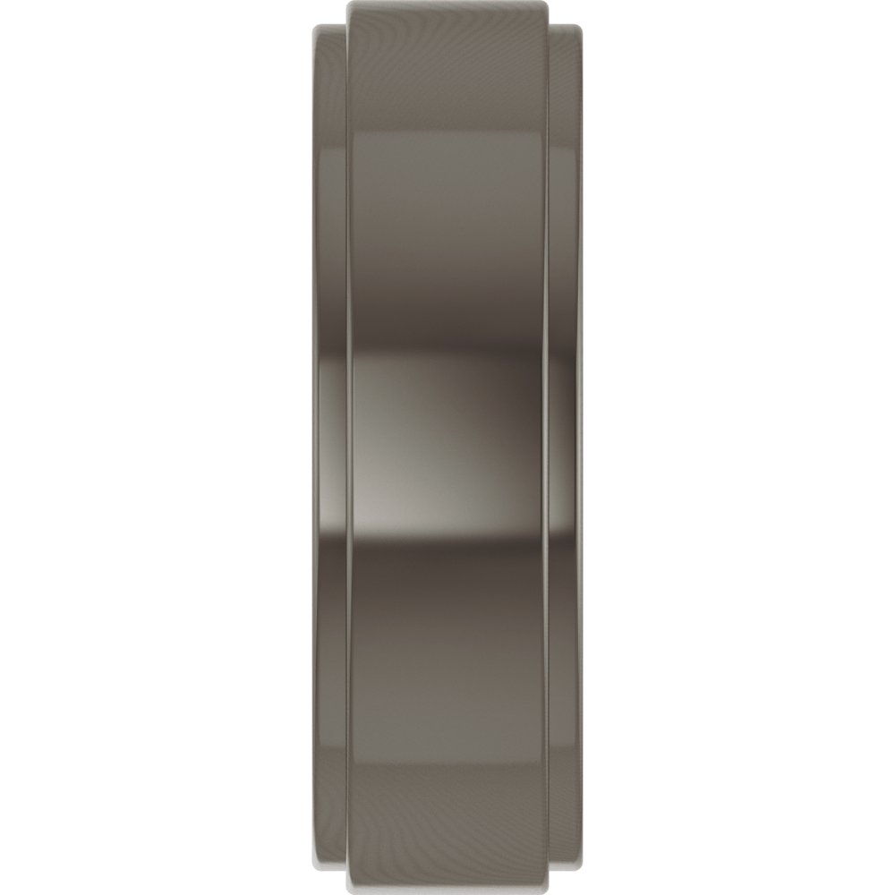 Titanium 6 mm Stepped-Edge Flat Band Size 8