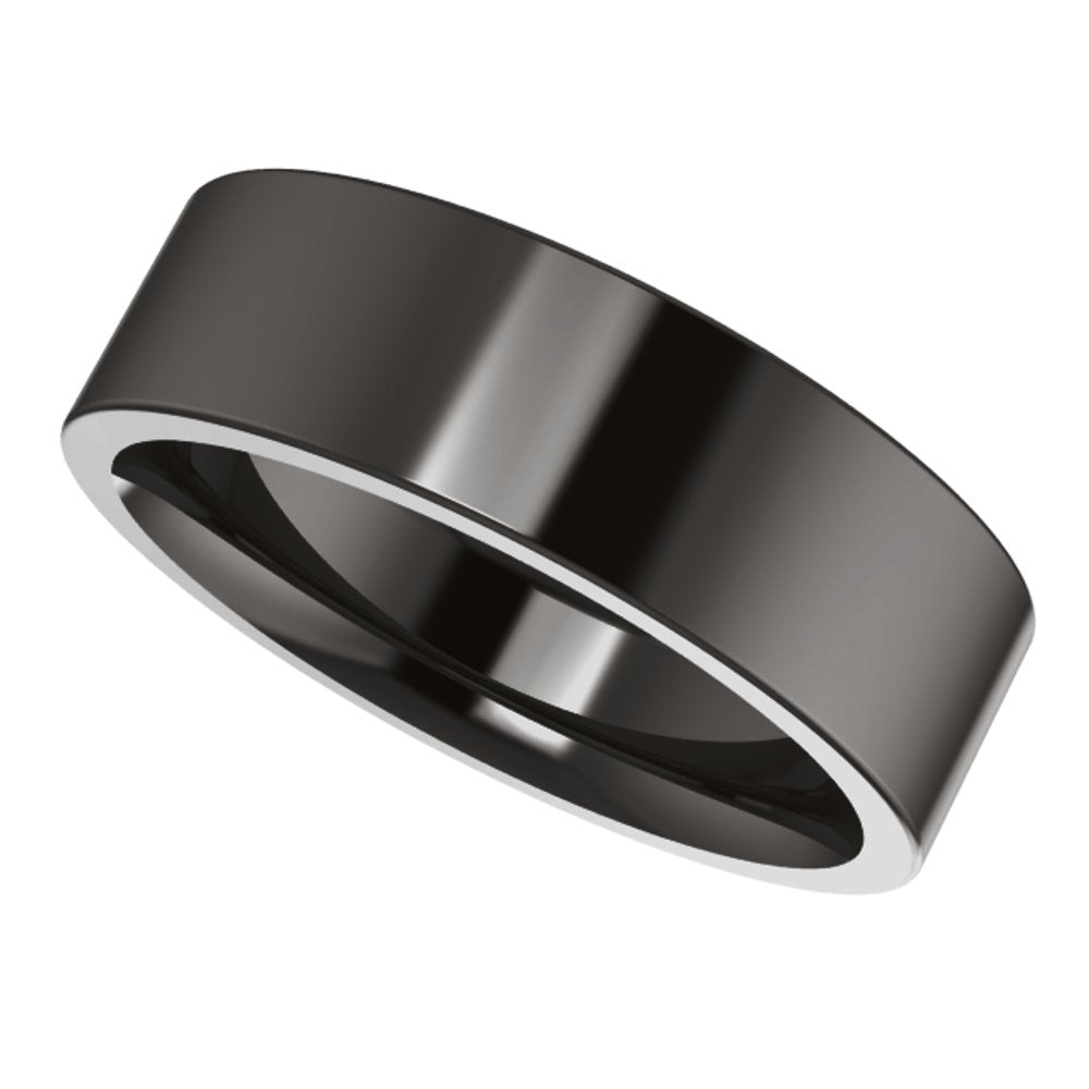 Zirconium 6 mm Comfort-Fit Flat Band Size 7
