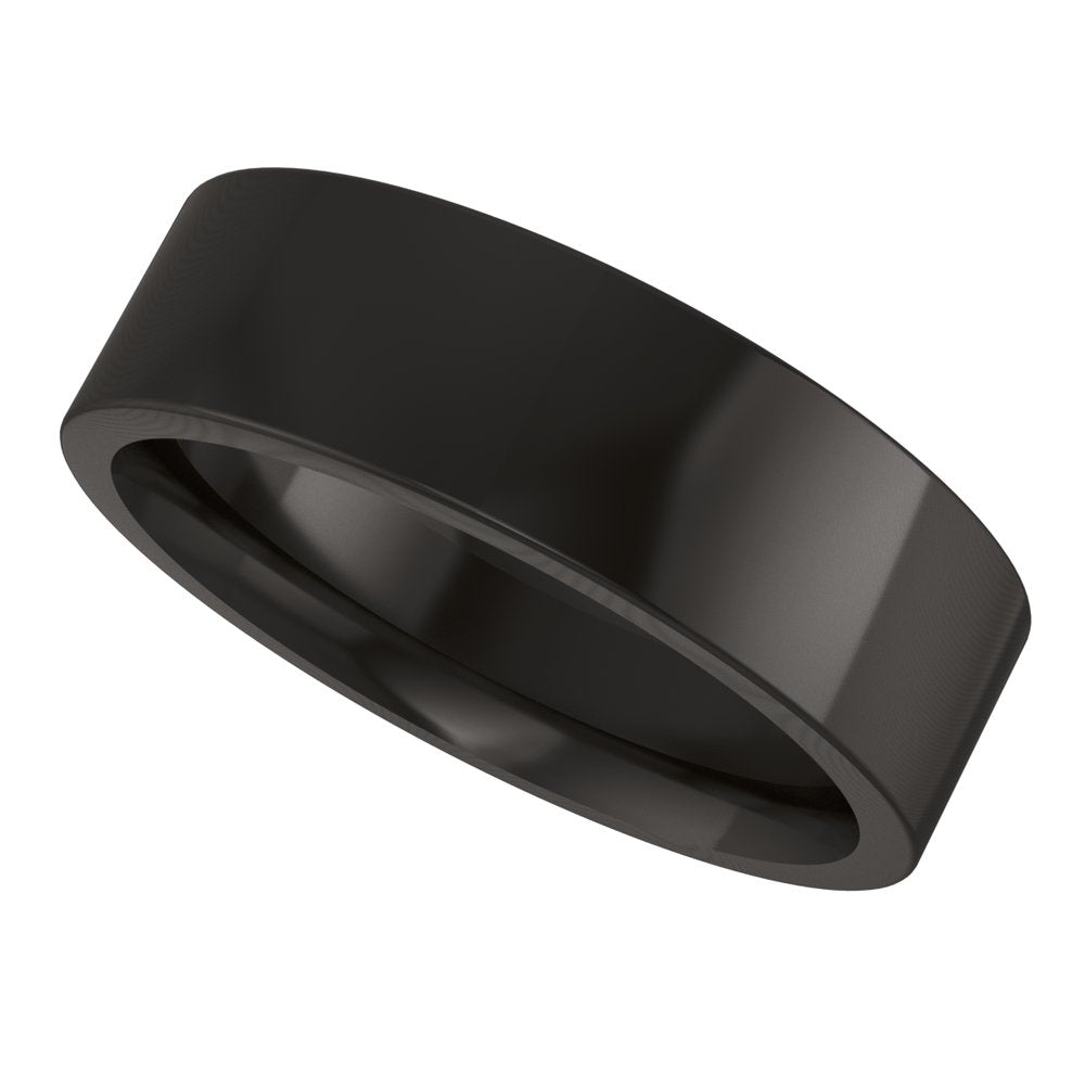 Zirconium 6 mm Comfort-Fit Flat Band Size 7