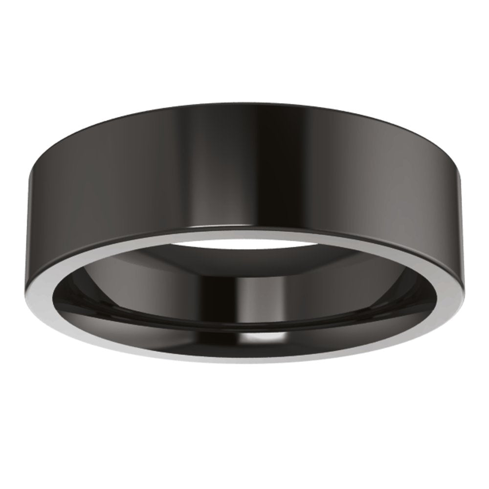 Zirconium 6 mm Comfort-Fit Flat Band