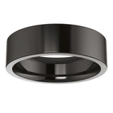 Zirconium 6 mm Comfort-Fit Flat Band Size 7