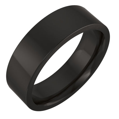 Zirconium 6 mm Comfort-Fit Flat Band Size 7