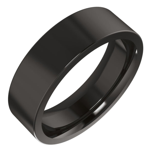 Zirconium 6 mm Comfort-Fit Flat Band Size 9