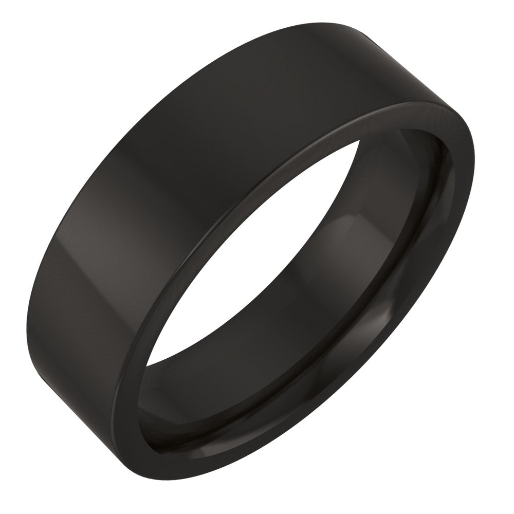 Zirconium 6 mm Comfort-Fit Flat Band Size 7