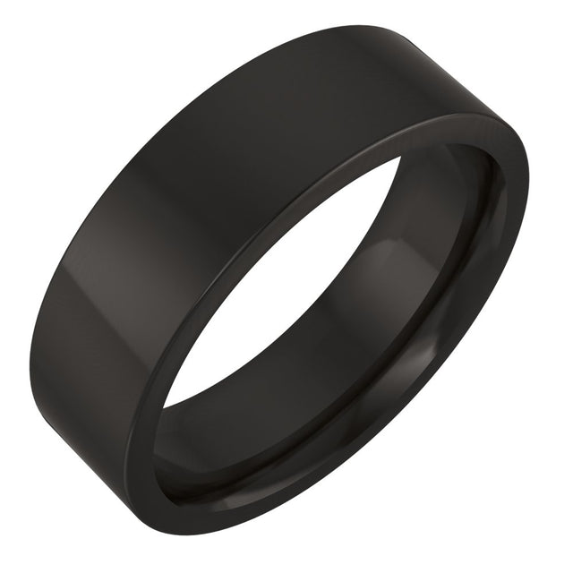 Zirconium 6 mm Comfort-Fit Flat Band Size 7