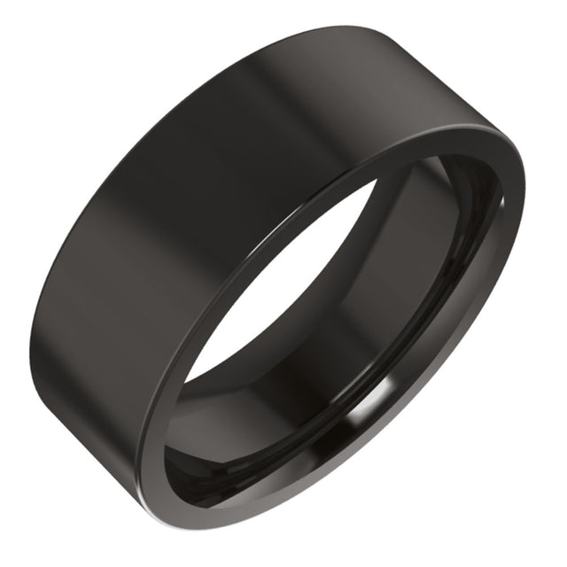 Zirconium 7 mm Comfort-Fit Flat Band Size 9