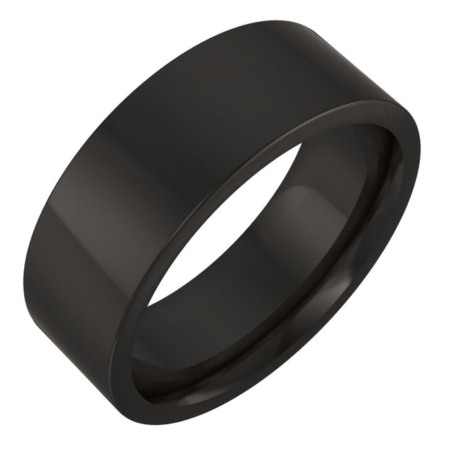Zirconium 7 mm Comfort-Fit Flat Band Size 9