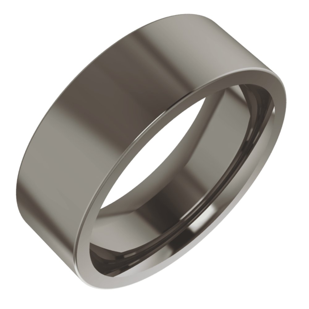 Titanium 7 mm Comfort-Fit Flat Band Size 8