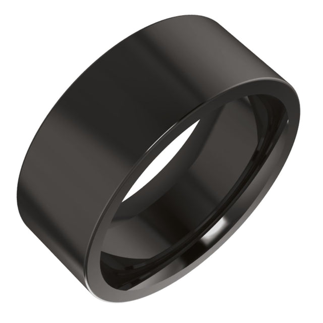 Zirconium 8 mm Comfort-Fit Flat Band Size 9