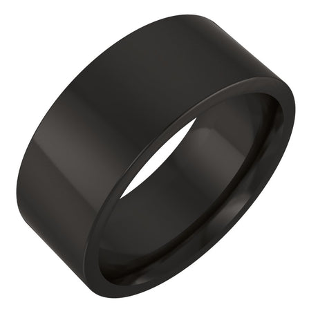 Zirconium 8 mm Comfort-Fit Flat Band Size 9