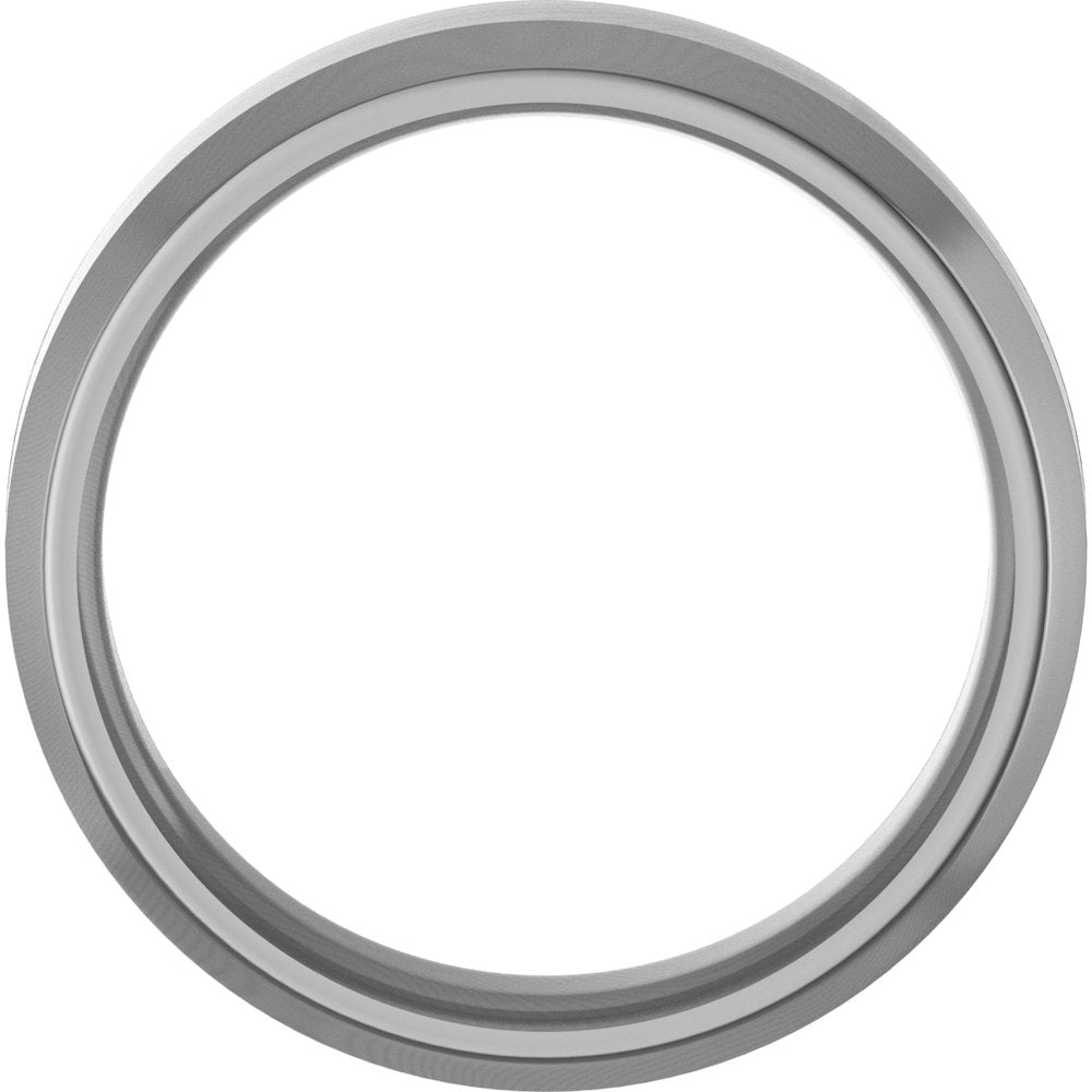 Cobalt 6 mm Beveled-Edge Comfort-Fit Flat Band Size 8
