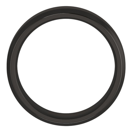 Zirconium 6 mm Beveled-Edge Comfort-Fit Flat Band Size 7