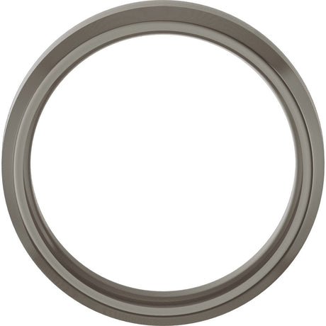 Titanium 6 mm Beveled-Edge Comfort-Fit Flat Band Size 7