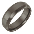 Titanium 6 mm Beveled-Edge Comfort-Fit Flat Band Size 7