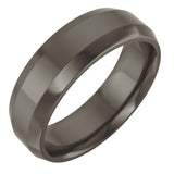 Titanium 6 mm Beveled-Edge Comfort-Fit Flat Band Size 7