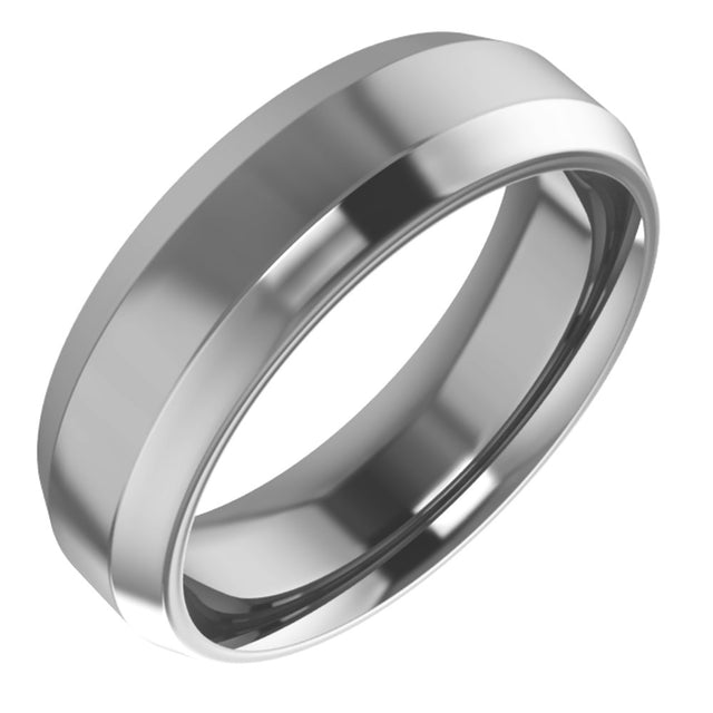 Cobalt 6 mm Beveled-Edge Comfort-Fit Flat Band Size 8