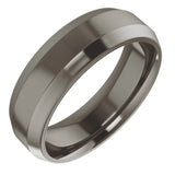 Titanium 6 mm Beveled-Edge Comfort-Fit Flat Band Size 7.5