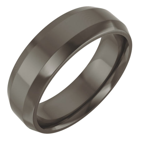 Titanium 6 mm Beveled-Edge Comfort-Fit Flat Band Size 7