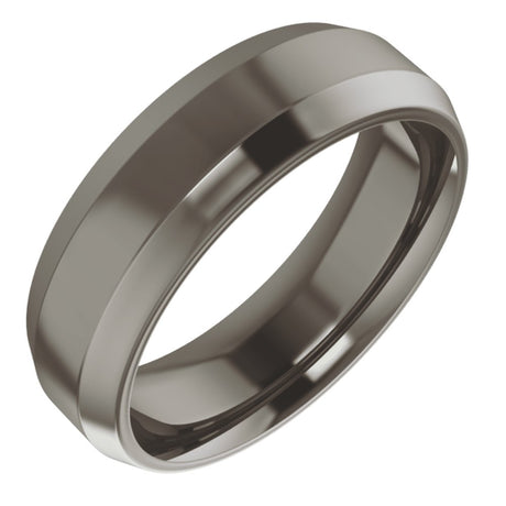 Titanium 6 mm Beveled-Edge Comfort-Fit Flat Band Size 9.5