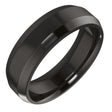 Zirconium 6 mm Beveled-Edge Comfort-Fit Flat Band Size 7