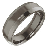 Titanium 6 mm Beveled-Edge Comfort-Fit Flat Band Size 8