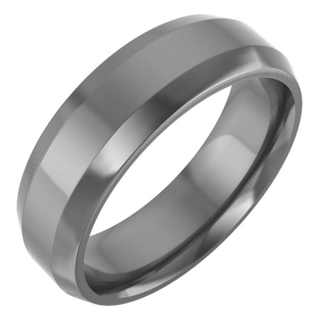 Cobalt 6 mm Beveled-Edge Comfort-Fit Flat Band Size 8