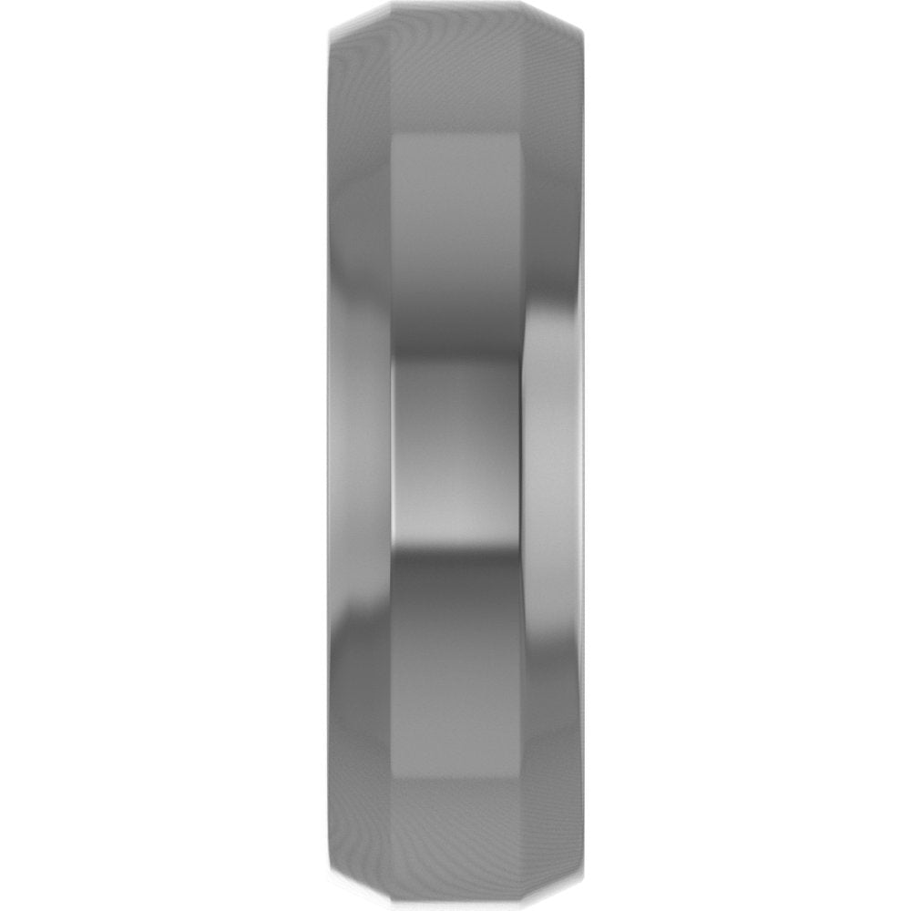 Cobalt 6 mm Beveled-Edge Comfort-Fit Flat Band Size 8