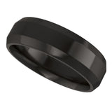 Zirconium 6 mm Beveled-Edge Comfort-Fit Flat Band Size 7