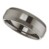Titanium 6 mm Beveled-Edge Comfort-Fit Flat Band Size 7.5