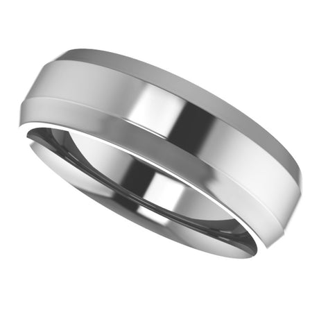 Cobalt 6 mm Beveled-Edge Comfort-Fit Flat Band Size 7.5