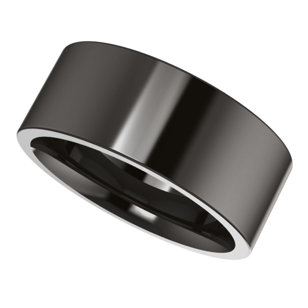 Zirconium 8 mm Comfort-Fit Flat Band Size 9