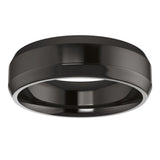 Zirconium 6 mm Beveled-Edge Comfort-Fit Flat Band Size 7