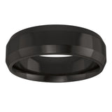 Zirconium 6 mm Beveled-Edge Comfort-Fit Flat Band Size 7