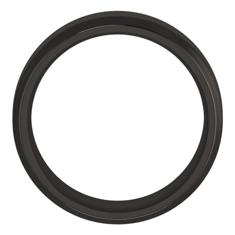 Zirconium 7 mm Beveled-Edge Comfort-Fit Flat Band Size 9.5