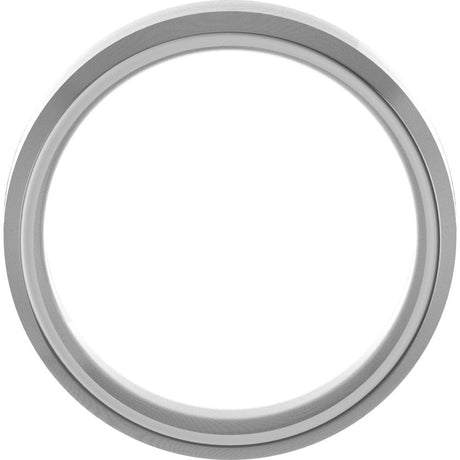 Cobalt 7 mm Beveled-Edge Comfort-Fit Flat Band Size 8