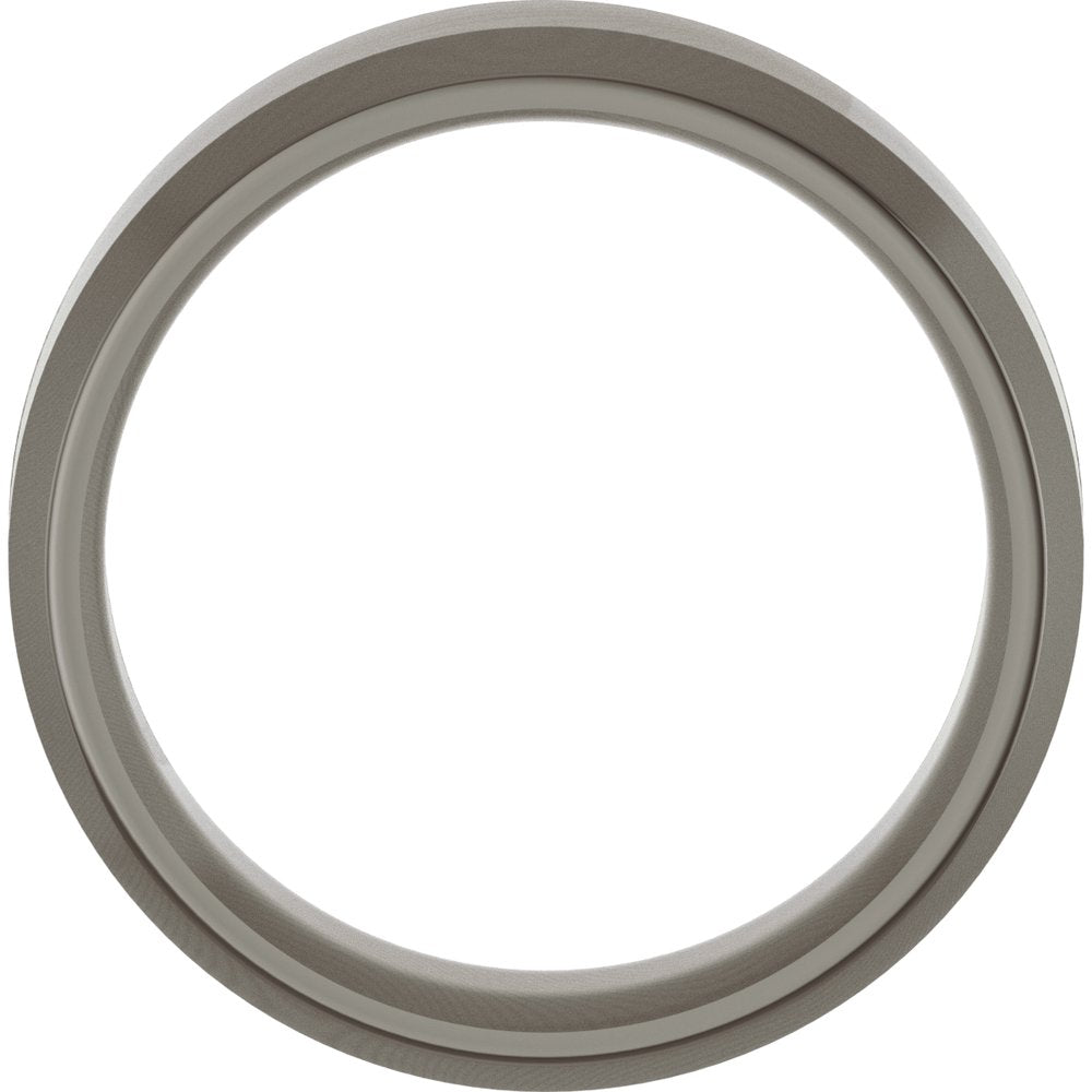 Titanium 7 mm Beveled-Edge Comfort-Fit Flat Band Size 7.5