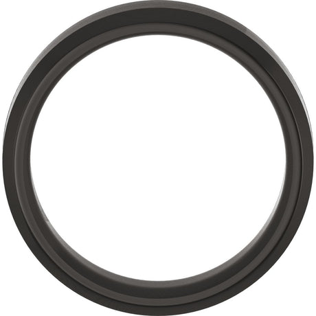 Zirconium 7 mm Beveled-Edge Comfort-Fit Flat Band Size 9.5