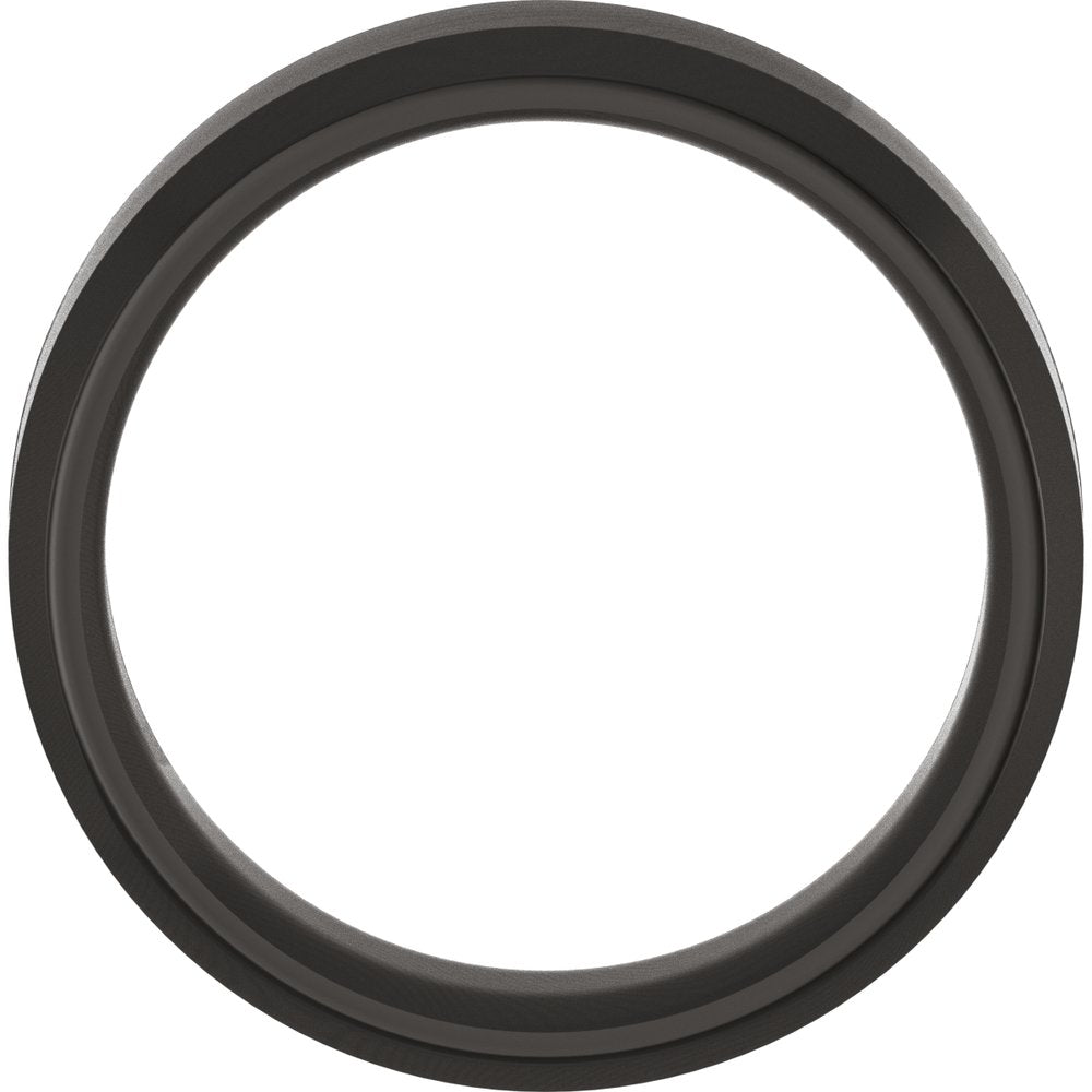 Zirconium 7 mm Beveled-Edge Comfort-Fit Flat Band Size 10