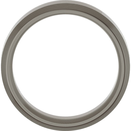 Titanium 7 mm Beveled-Edge Comfort-Fit Flat Band Size 7.5