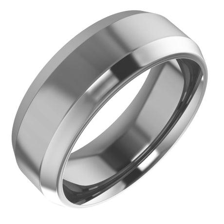 Cobalt 7 mm Beveled-Edge Comfort-Fit Flat Band Size 8