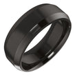 Zirconium 7 mm Beveled-Edge Comfort-Fit Flat Band Size 9.5