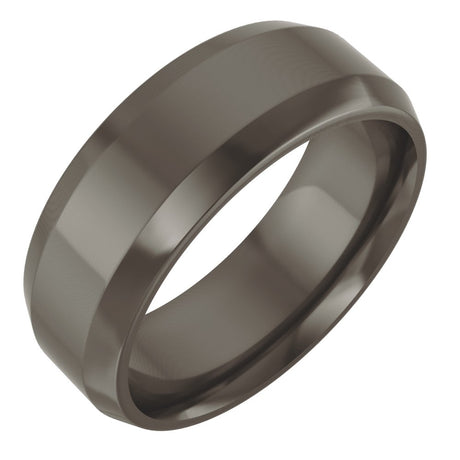 Titanium 7 mm Beveled-Edge Comfort-Fit Flat Band Size 7.5