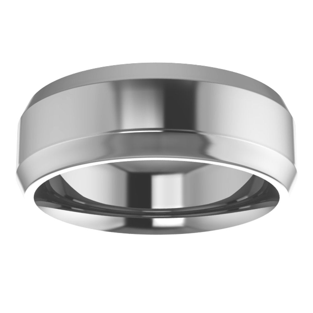Cobalt 7 mm Beveled-Edge Comfort-Fit Flat Band Size 8