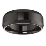 Zirconium 7 mm Beveled-Edge Comfort-Fit Flat Band