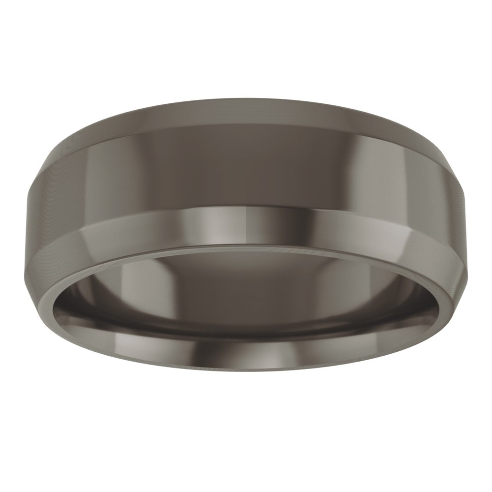 Titanium 7 mm Beveled-Edge Comfort-Fit Flat Band Size 7.5