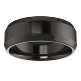Zirconium 7 mm Beveled-Edge Comfort-Fit Flat Band Size 9.5