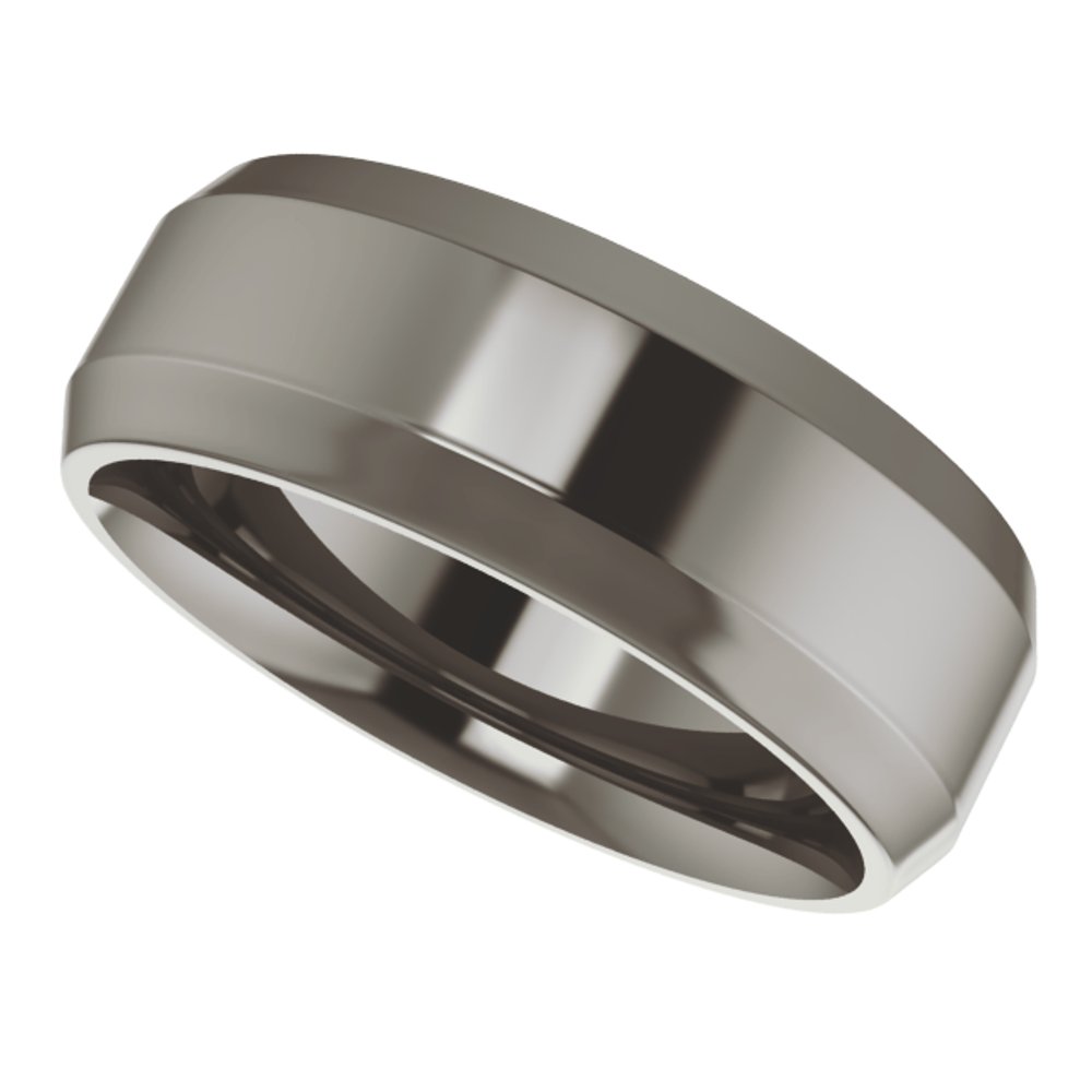 Titanium 7 mm Beveled-Edge Comfort-Fit Flat Band Size 7.5