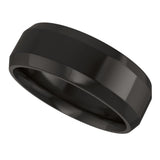 Zirconium 7 mm Beveled-Edge Comfort-Fit Flat Band Size 10