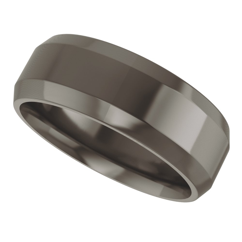 Titanium 7 mm Beveled-Edge Comfort-Fit Flat Band Size 7.5