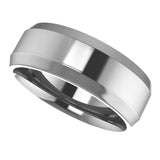 Cobalt 7 mm Beveled-Edge Comfort-Fit Flat Band Size 8